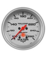 2-5/8" WATER TEMPERATURE, W/ PEAK & WARN, 100-260 °F, STEPPER MOTOR, ULTRA-LITE