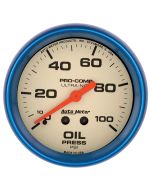 2-5/8" OIL PRESSURE, 0-100 PSI, MECHANICAL, ULTRA-NITE