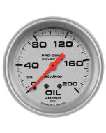 2-5/8" OIL PRESSURE, 0-200 PSI, MECHANICAL, LIQUID FILLED, ULTRA-LITE
