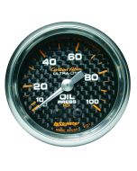 2-1/16" OIL PRESSURE, 0-100 PSI, MECHANICAL, CARBON FIBER