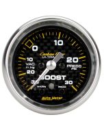 2-1/16" BOOST/VACUUM, W/ PEAK & WARN, 30 IN HG/30 PSI, STEPPER MOTOR, CARBON FIBER