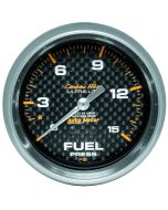 2-5/8" FUEL PRESSURE, 0-15 PSI, MECHANICAL, CARBON FIBER