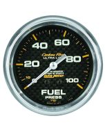 2-5/8" FUEL PRESSURE, 0-100 PSI, MECHANICAL, CARBON FIBER