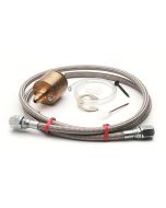 FUEL PRESSURE ISOLATOR KIT, FOR 100 PSI GAUGES, BRASS, INCL. 4FT. #4 BRAIDED STAINLESS LINE