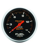 2-5/8" FUEL PRESSURE W/ ISOLATOR, 0-15 PSI, MECHANICAL, LIQUID FILLED, PRO-COMP