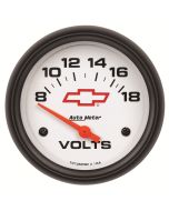 2-5/8" VOLTMETER, 8-18V, CHEVY RED BOWTIE