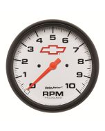 5" IN-DASH tachometer, 0-10,000 RPM, CHEVY RED BOWTIE