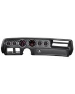 6 GAUGE DIRECT-FIT DASH KIT, CHEVELLE / EL CAMINO / MALIBU (NON SS) 70-72, DESIGNER BLACK