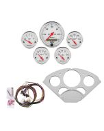 5 GAUGE DIRECT-FIT DASH KIT, CHEVY CAR 55-56, ARCTIC WHITE