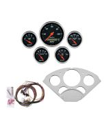 5 GAUGE DIRECT-FIT DASH KIT, CHEVY CAR 55-56, DESIGNER BLACK
