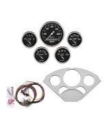 5 GAUGE DIRECT-FIT DASH KIT, CHEVY CAR 55-56, OLD TYME BLACK