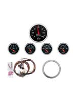 5 GAUGE DIRECT-FIT DASH KIT, CHEVY CAR 59-60, DESIGNER BLACK
