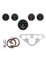 5 GAUGE DIRECT-FIT DASH KIT, CHEVY TRUCK 55-59, DESIGNER BLACK