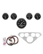 5 GAUGE DIRECT-FIT DASH KIT, CHEVY TRUCK 55-59, OLD TYME BLACK
