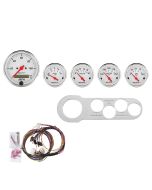 5 GAUGE DIRECT-FIT DASH KIT, CHEVY CAR 53-54, ARCTIC WHITE