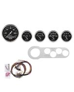 5 GAUGE DIRECT-FIT DASH KIT, CHEVY CAR 53-54, OLD TYME BLACK