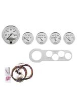 5 GAUGE DIRECT-FIT DASH KIT, CHEVY CAR 53-54, OLD TYME WHITE