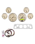 6 GAUGE DIRECT-FIT DASH KIT, CHEVY TRUCK 64-66, ANTIQUE BEIGE