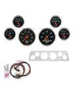 6 GAUGE DIRECT-FIT DASH KIT, CHEVY TRUCK 64-66, DESIGNER BLACK