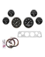 6 GAUGE DIRECT-FIT DASH KIT, CHEVY TRUCK 64-66, OLD TYME BLACK
