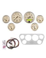 6 GAUGE DIRECT-FIT DASH KIT, FORD TRUCK 53-55, ANTIQUE BEIGE