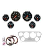 6 GAUGE DIRECT-FIT DASH KIT, FORD TRUCK 53-55, DESIGNER BLACK