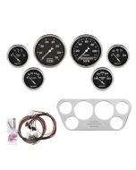 6 GAUGE DIRECT-FIT DASH KIT, FORD TRUCK 53-55, OLD TYME BLACK
