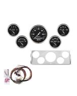 5 GAUGE DIRECT-FIT DASH KIT, CHEVY TRUCK 40-46, OLD TYME BLACK