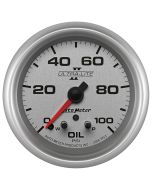 2-5/8" OIL PRESSURE, W/ PEAK & WARN, 0-100 PSI, STEPPER MOTOR, ULTRA-LITE II
