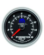 2-1/16" PYROMETER, 0-1600 °F, STEPPER MOTOR, BLACK, MOPAR