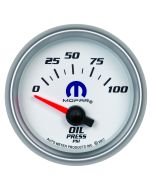 2-1/16" OIL PRESSURE, 0-100 PSI, AIR-CORE, WHITE, MOPAR
