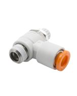 NEEDLE VALVE, RIGHT ANGLE, 1/4" OD QUICK DISCONNECT TO 1/8"NPT THREAD (METER OUT)