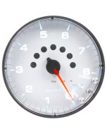 5" IN-DASH TACHOMETER, 0-8,000 RPM, SPEK-PRO, WHITE DIAL, BLACK BEZEL, FLAT ANTIGLARE LENS