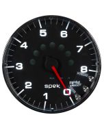 5" IN-DASH TACHOMETER, 0-8,000 RPM, SPEK-PRO, BLACK DIAL, CHROME BEZEL, FLAT ANTIGLARE LENS