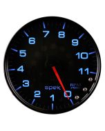 5" IN-DASH TACHOMETER, 0-11,000 RPM, SPEK-PRO, BLACK DIAL, BLACK BEZEL, CLEAR LENS