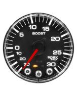 2-1/16" BOOST/VACUUM, 30 IN HG/30 PSI, STEPPER MOTOR, SPEK-PRO, BLACK DIAL, CHROME BEZEL, FLAT ANTIGLARE LENS