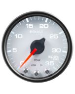 2-1/16" BOOST, 0-35 PSI, STEPPER MOTOR, SPEK-PRO, WHITE DIAL, BLACK BEZEL, CLEAR LENS
