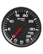 2-1/16" BOOST, 0-35 PSI, STEPPER MOTOR, SPEK-PRO, BLACK DIAL, BLACK BEZEL, CLEAR LENS