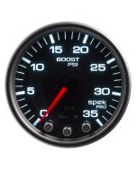 2-1/16" BOOST, 0-35 PSI, STEPPER MOTOR, SPEK-PRO, BLACK DIAL, BLACK BEZEL, SMOKED LENS