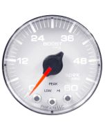 2-1/16" BOOST, 0-60 PSI, STEPPER MOTOR, SPEK-PRO, WHITE DIAL, CHROME BEZEL, FLAT ANTIGLARE LENS