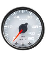 2-1/16" BOOST, 0-60 PSI, STEPPER MOTOR, SPEK-PRO, WHITE DIAL, BLACK BEZEL, CLEAR LENS