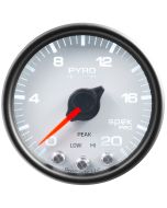 2-1/16" PYROMETER, 0-2000 °F, STEPPER MOTOR, SPEK-PRO, WHITE DIAL, BLACK BEZEL, CLEAR LENS
