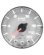 2-1/16" PYROMETER, 0-2000 °F, STEPPER MOTOR, SPEK-PRO, SILVER DIAL, CHROME BEZEL, FLAT ANTIGLARE LENS