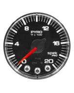 2-1/16" PYROMETER, 0-2000 °F, STEPPER MOTOR, SPEK-PRO, BLACK DIAL, CHROME BEZEL, FLAT ANTIGLARE LENS