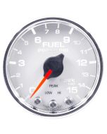 2-1/16" FUEL PRESSURE, 0-15 PSI, STEPPER MOTOR, SPEK-PRO, WHITE DIAL, CHROME BEZEL, CLEAR LENS