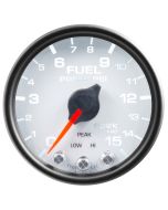 2-1/16" FUEL PRESSURE, 0-15 PSI, STEPPER MOTOR, SPEK-PRO, WHITE DIAL, BLACK BEZEL, CLEAR LENS