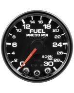 2-1/16" FUEL PRESSURE, 0-30 PSI, STEPPER MOTOR, SPEK-PRO, BLACK DIAL, BLACK BEZEL, CLEAR LENS