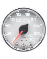 2-1/16" FUEL RAIL PRESSURE, 3-30K PSI, STEPPER MOTOR, SPEK-PRO, WHITE DIAL, CHROME BEZEL, CLEAR LENS