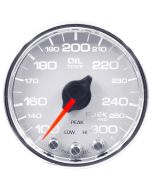 2-1/16" OIL TEMPERATURE, 100-300 °F, STEPPER MOTOR, SPEK-PRO, WHITE DIAL, CHROME BEZEL, CLEAR LENS