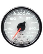 2-1/16" OIL TEMPERATURE, 100-300 °F, STEPPER MOTOR, SPEK-PRO, WHITE DIAL, BLACK BEZEL, CLEAR LENS